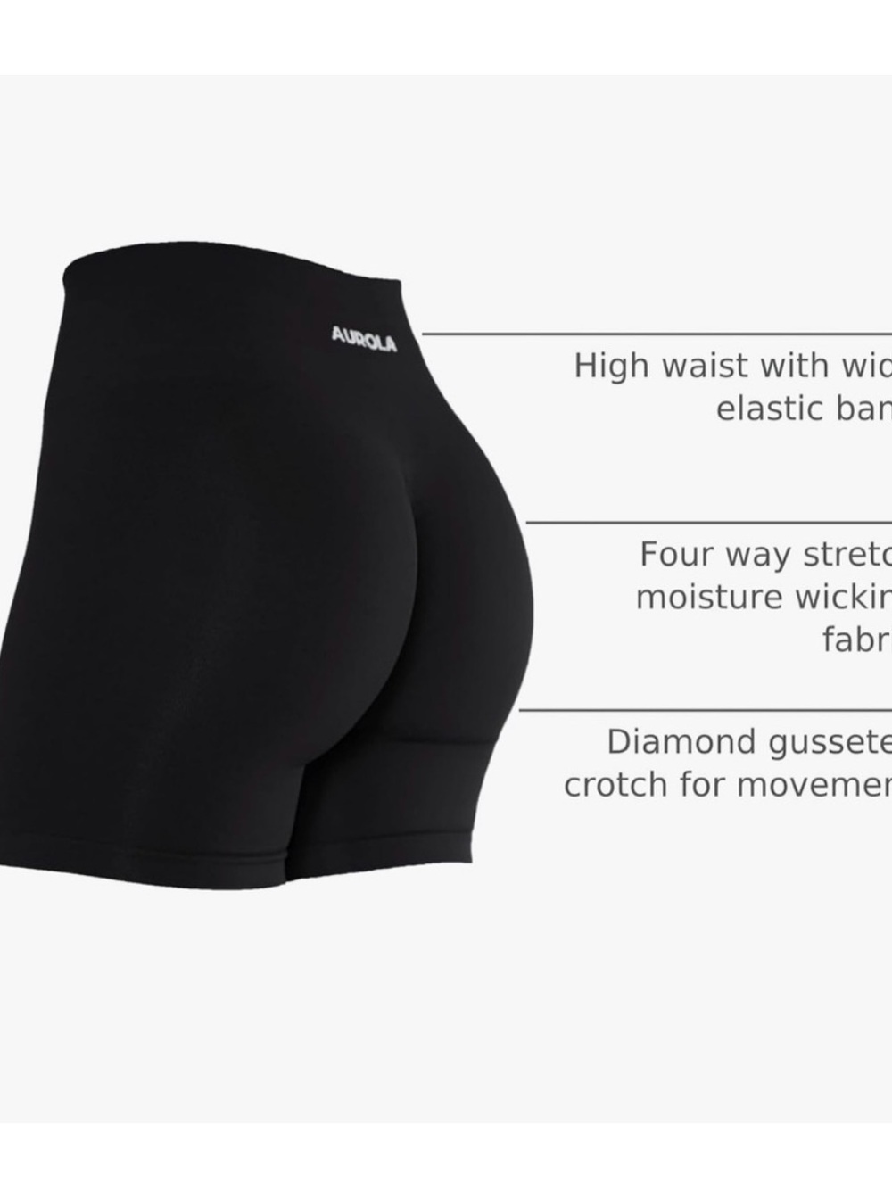 Aurola High-Waist Seamless Bike Shorts in Burgundy, Black, and Black Leggings - Picture 5 of 5